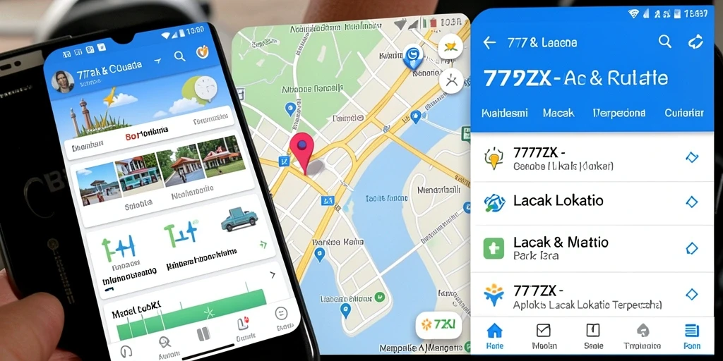 Antarmuka aplikasi 777ZX untuk pelacakan lokasi yang akurat.