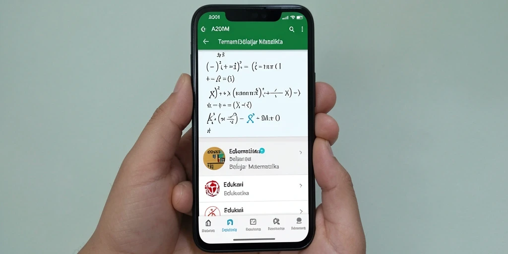 Antarmuka aplikasi A200M yang ramah pengguna untuk belajar matematika.