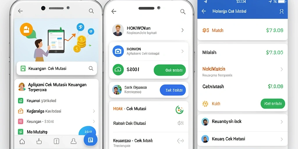 Tampilan antarmuka utama HOKIWON untuk cek mutasi keuangan.