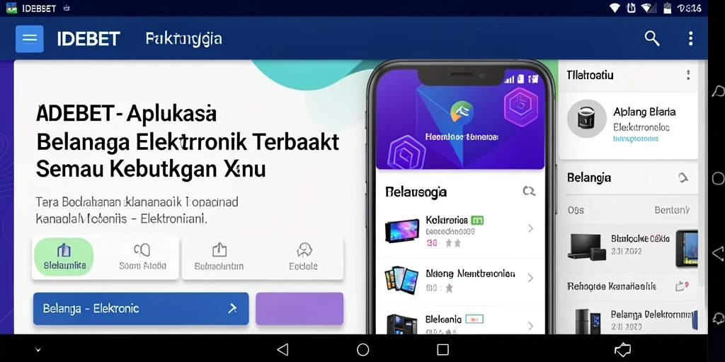 Screenshot antarmuka aplikasi IDEBET yang menampilkan berbagai produk elektronik.