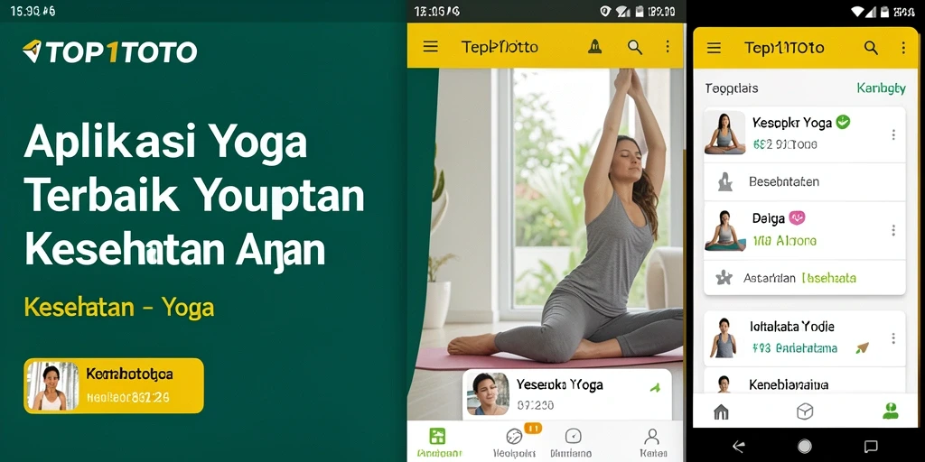 Antarmuka aplikasi TOP1TOTO untuk latihan Yoga yang intuitif dan menarik.