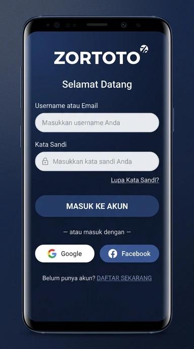 Masuk Akun Zortoto untuk Pengguna Android