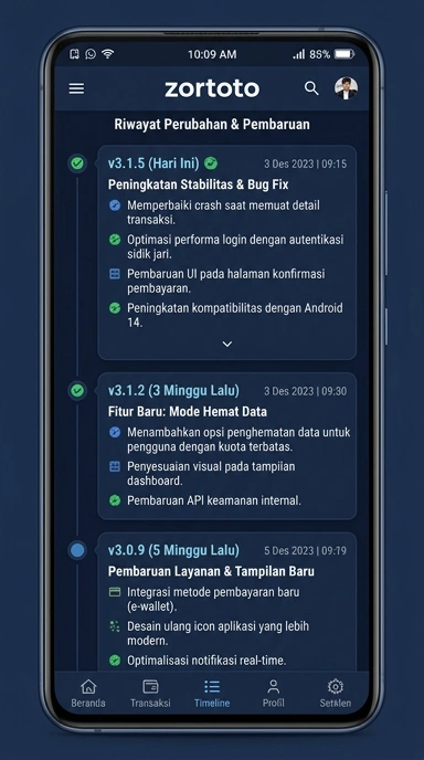 Riwayat Versi zortoto untuk Pengguna Android